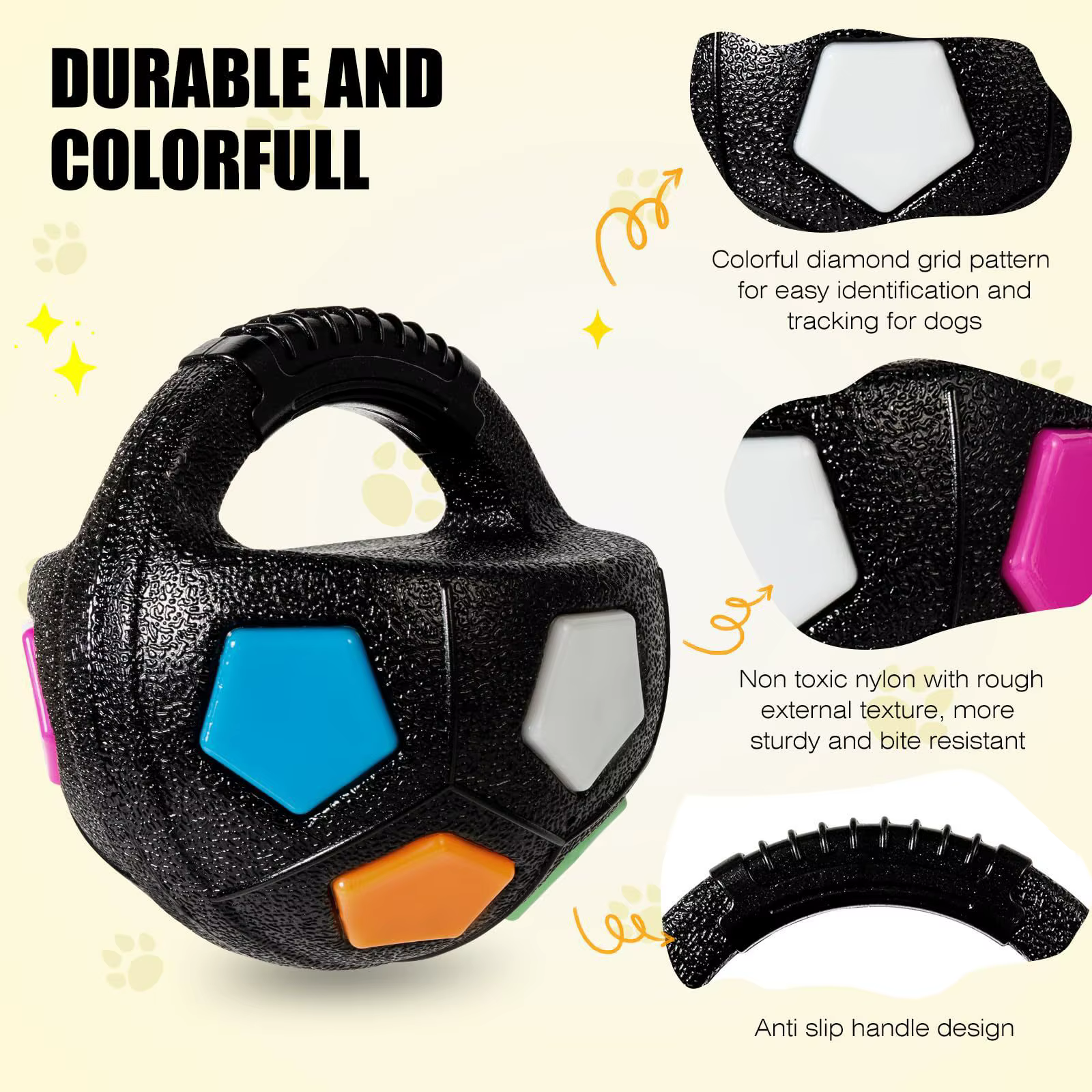 Juguete interactivo de fútbol para perros con sonido y asa resistente - imagen 4
