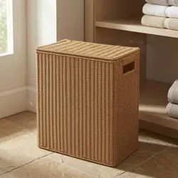 Cesta ratán con tapa para juguetes y accesorios de mascotas