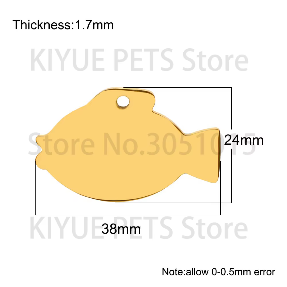 Etiqueta identificativa de pez de acero inoxidable para gatos y perros - imagen 3