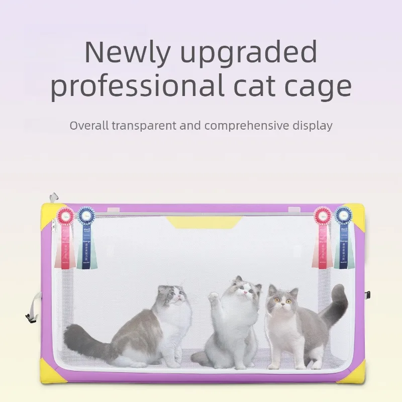 Jaula plegable de malla transpirable para gatos y perros con puerta - imagen 3