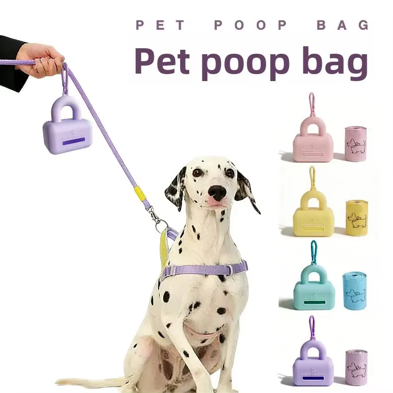 Dispensador portátil de bolsas para heces de perro y gato, con mosquetón - imagen 5