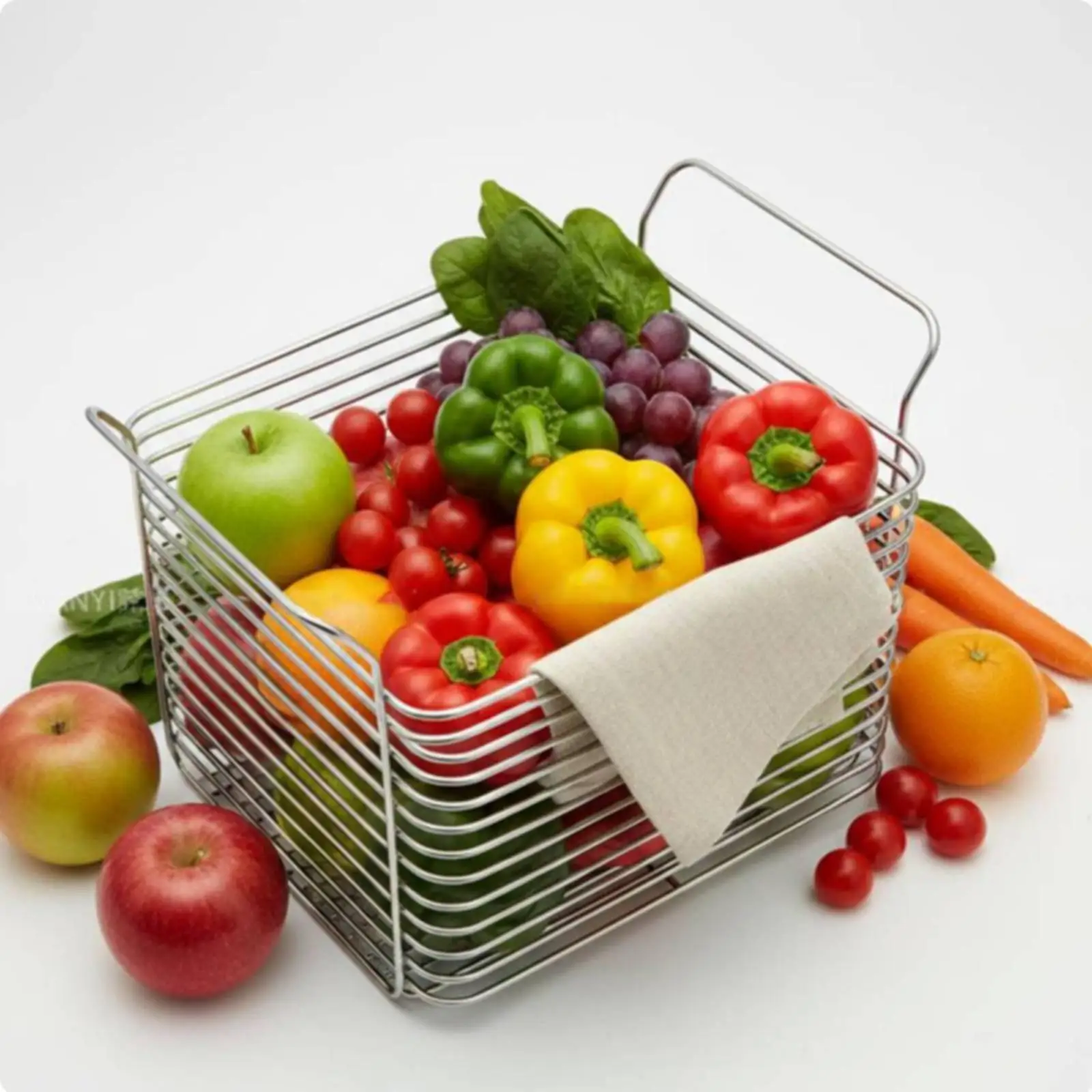 Cesta Apilable de Acero Inoxidable para Cocina y Frutas - imagen 3