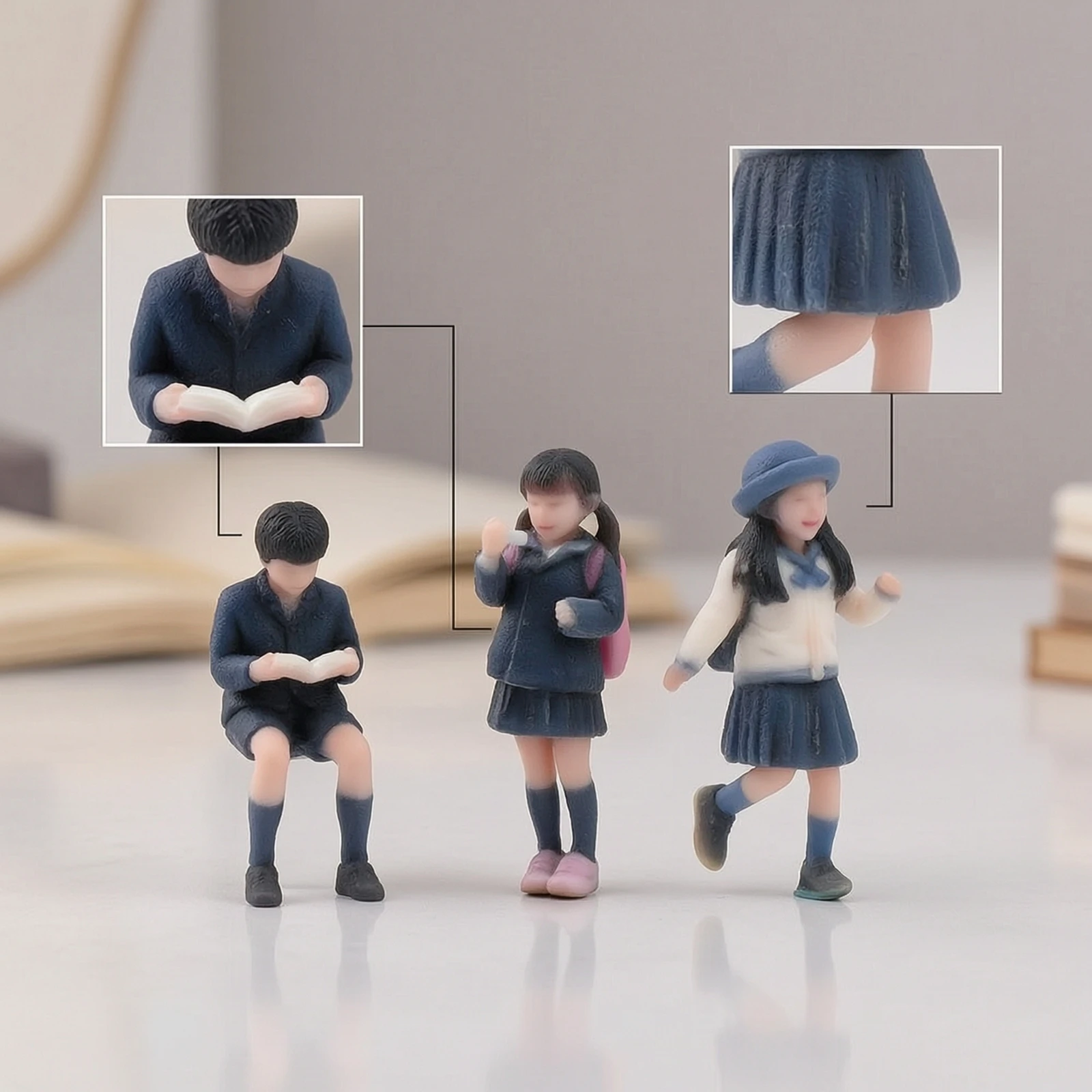 Figuras escolares miniatura realistas – Set 3 piezas detalladas - imagen 5