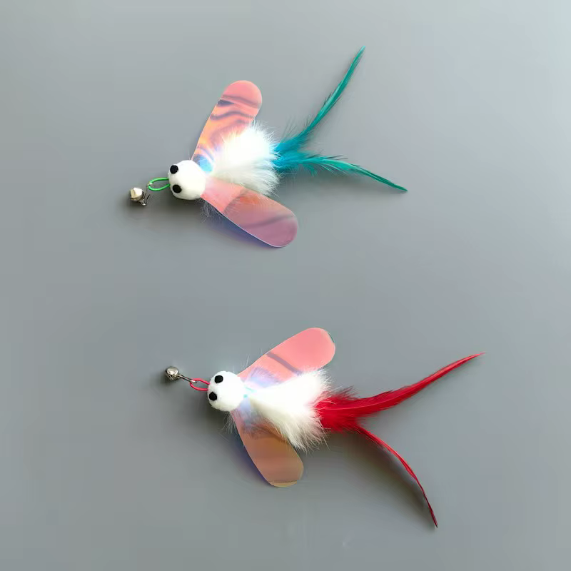 Juguetes para gatos con plumas en forma de abeja - imagen 4