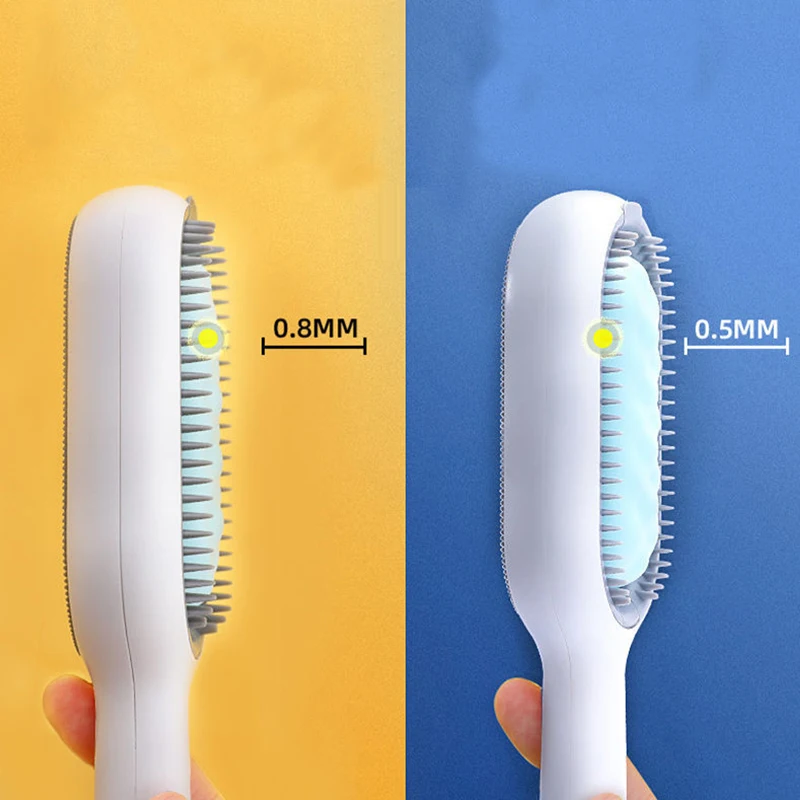 Detalle de los dientes del peine y la zona de limpieza