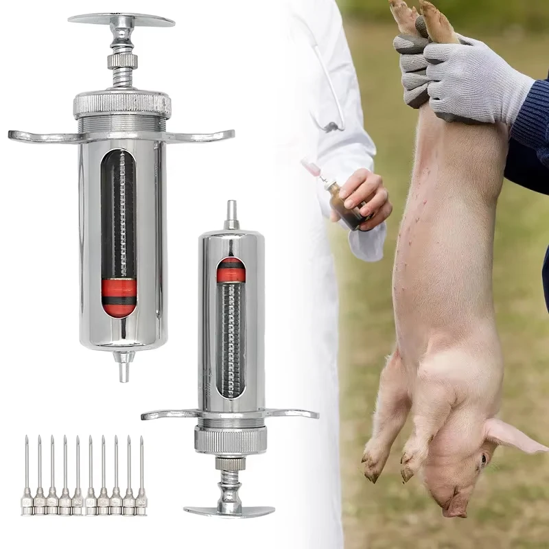 Jeringa veterinaria de metal JIECARE de 20 ml