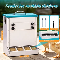 Comedero colgante para aves con tapa y estructura de acero inoxidable
