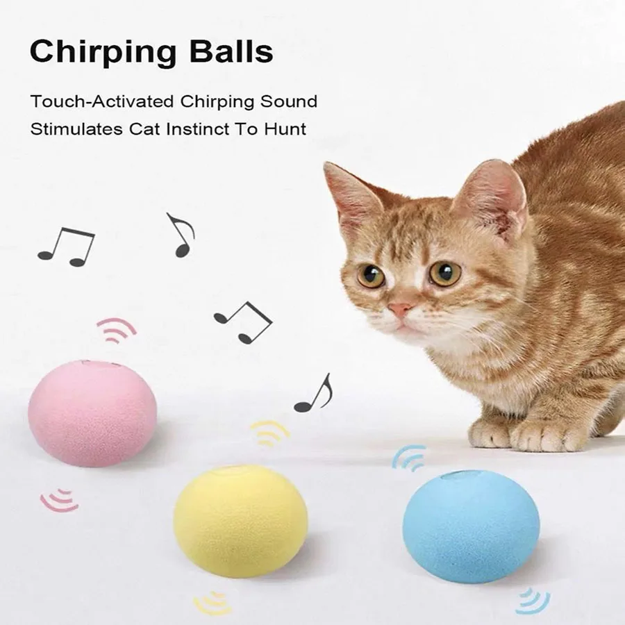 Juguete interactivo para gatos: pelota de felpa con catnip y sonido - imagen 2