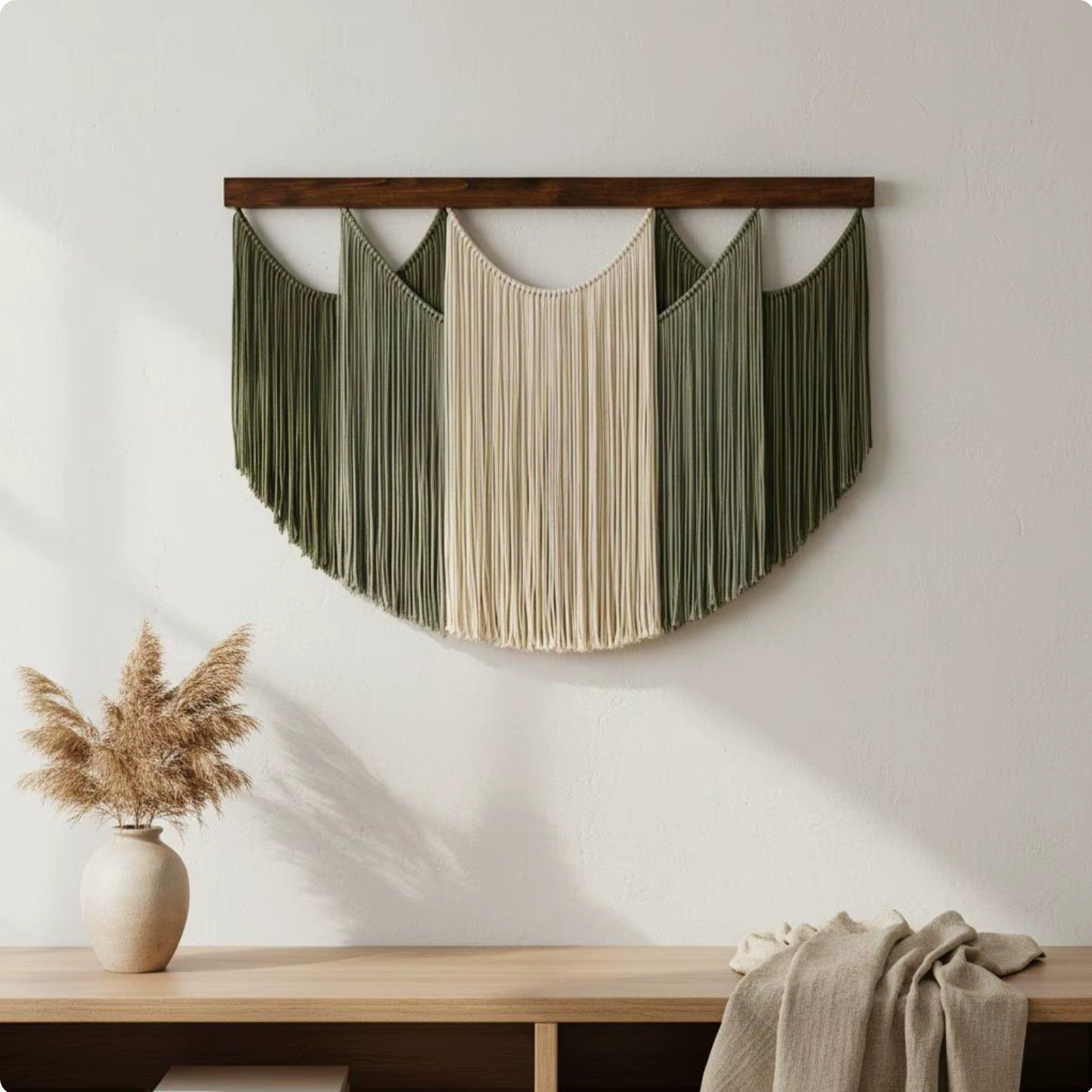 Hamaca pared para gatos estilo bohemio – Tapiz colgante con borlas - imagen 2