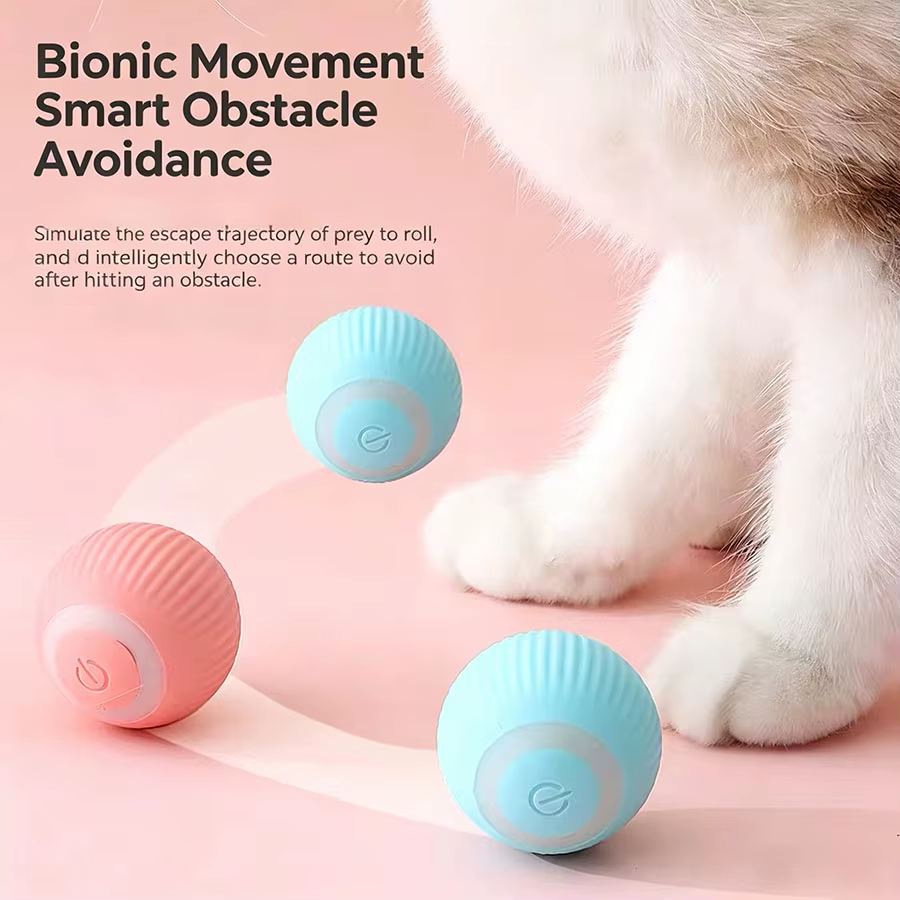 Pelota interactiva automática para gatos – Juguete rodante eléctrico - imagen 2