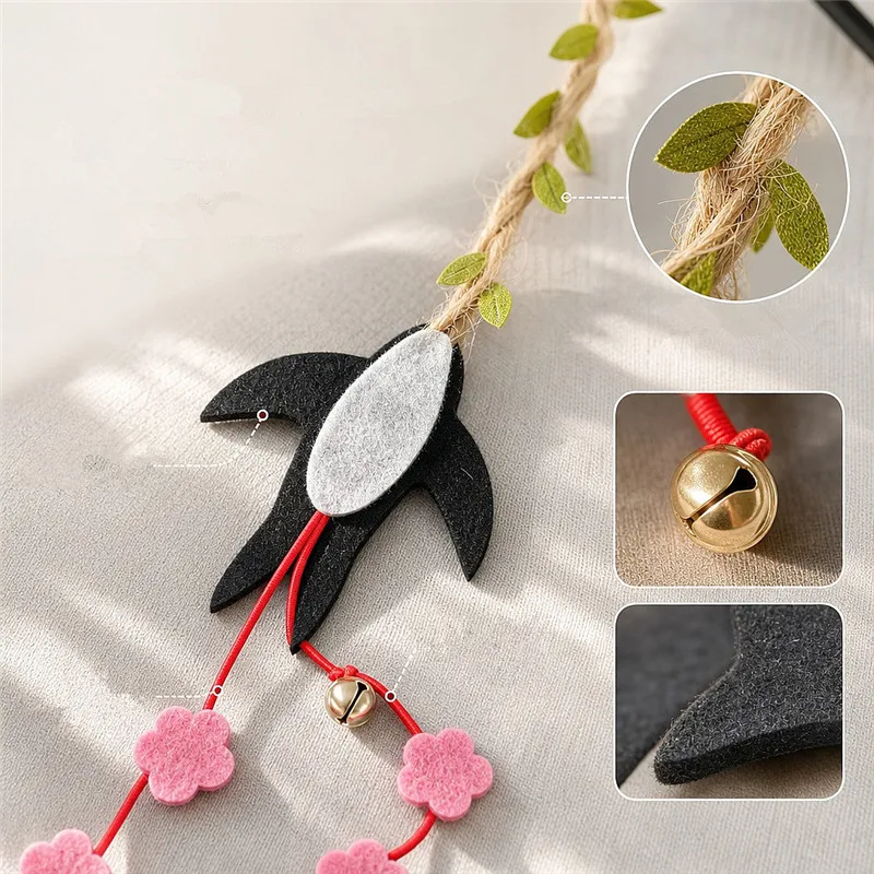 Juguete interactivo para gatos con plumas y borlas de cuerda - imagen 5