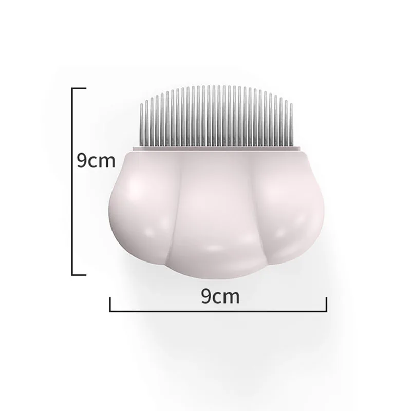 Cepillo para gatos con diseño de concha, vista frontal