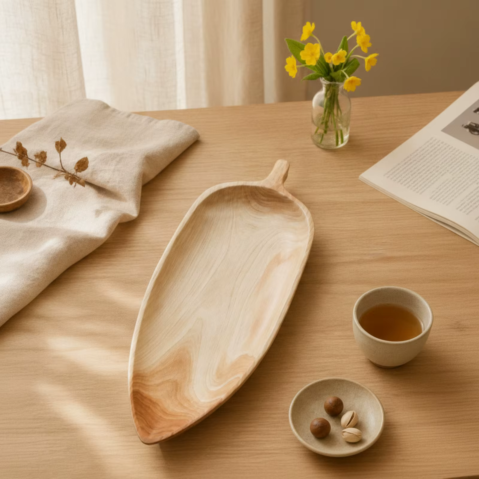 Plato de madera multiusos con asa para gatos y perros, bandeja - imagen 4