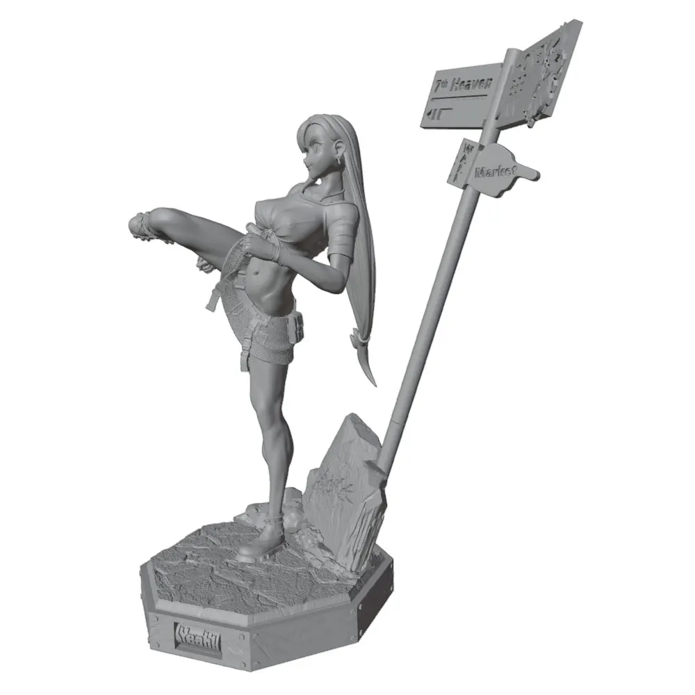 Figura Resina 1/24 Girl DIY Sin Pintar – Miniatura GK 75mm Impresa 3D Gris - imagen 2