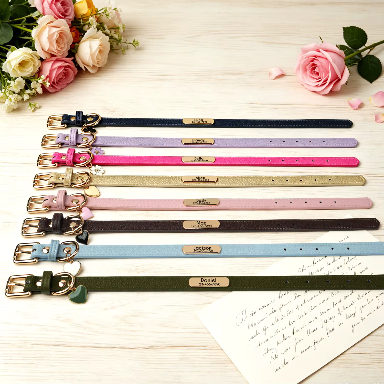 Collar personalizado para perros y gatos con cuero PU suave y grabado - imagen 3