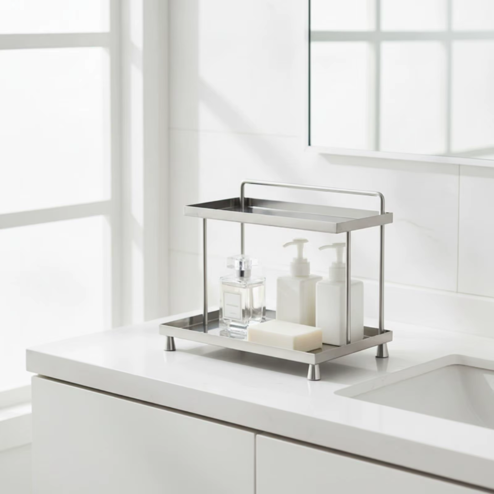 Organizador mesa acero inoxidable – Almacenamiento Multiuso Hogar y Cocina - imagen 2
