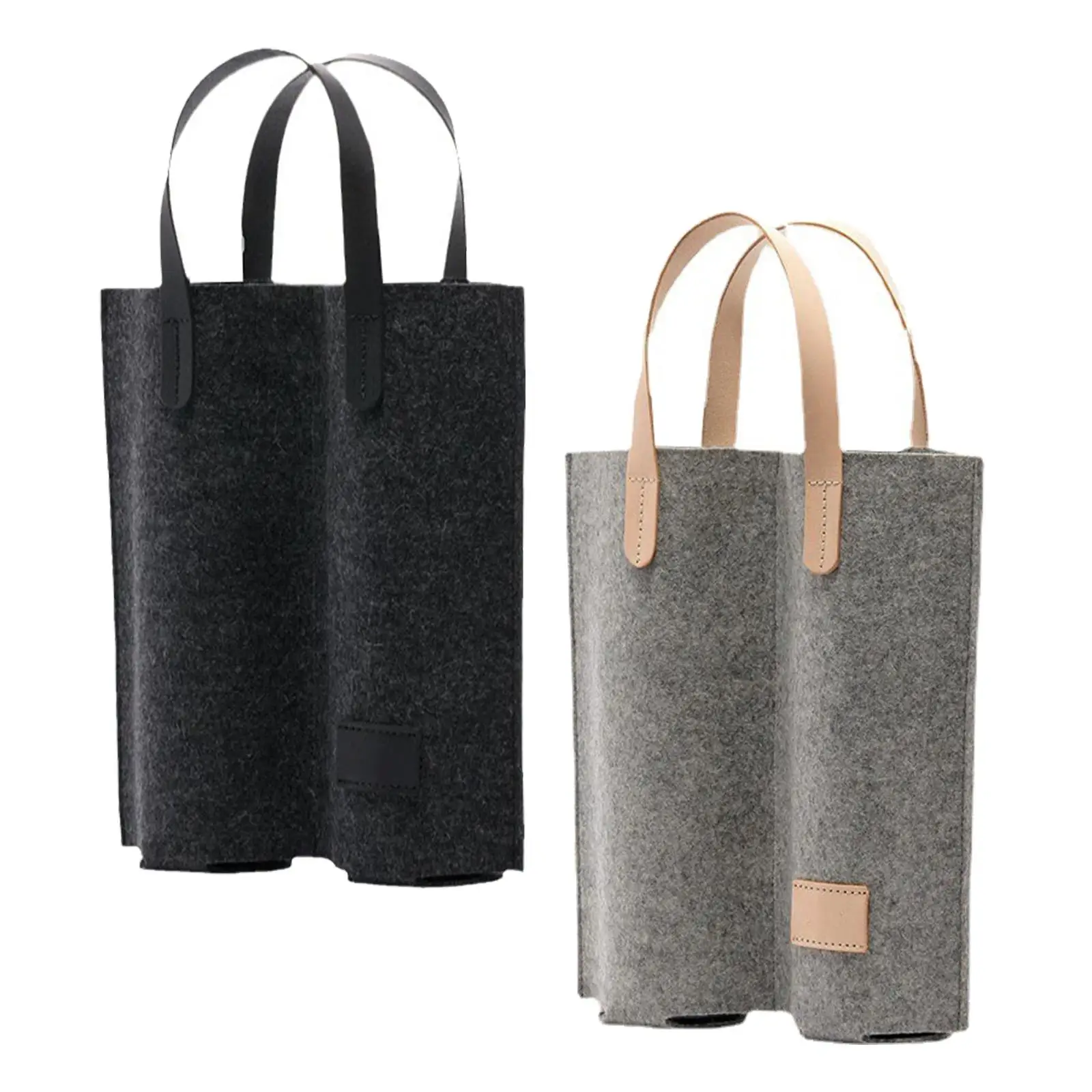 Bolsa de fieltro para vino con asa portátil resistente y reutilizable