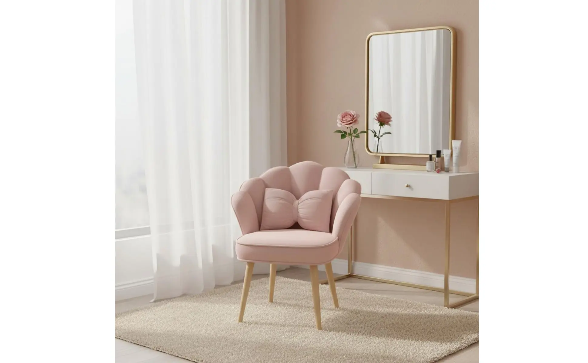 Espacio de maquillaje con silla Petal