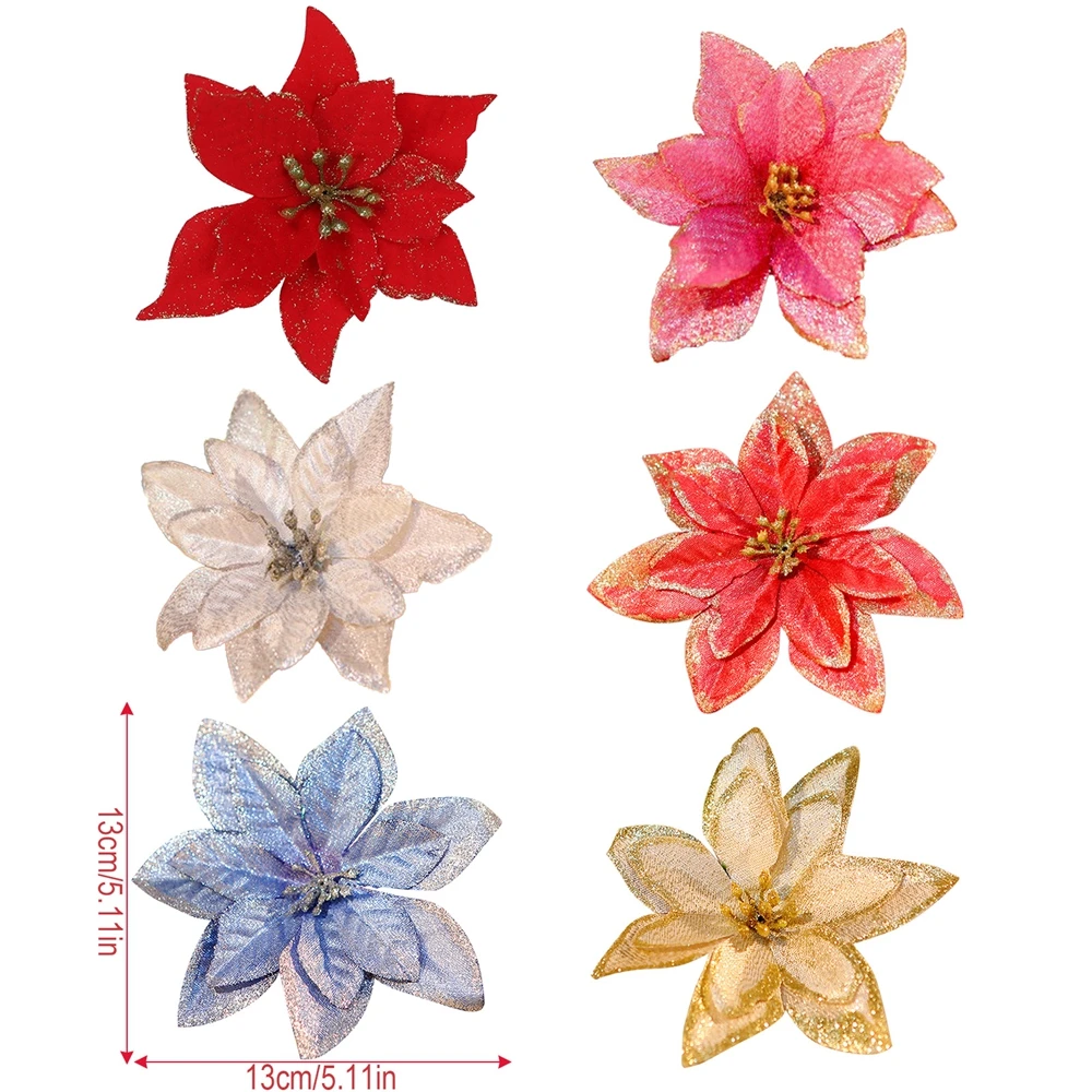 Poinsettia decorativa primer plano