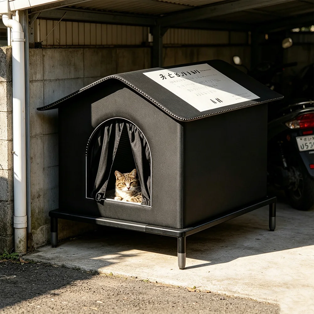 Interior acogedor de la casa para gatos