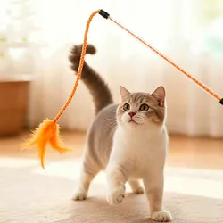 Juguete Interactivo para Gatos con Plumas y Campana