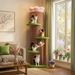Torre rascador alta para gatos grandes – Condominios y poste grueso