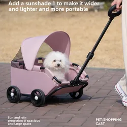 Carrito de paseo plegable y ligero para perros pequeños y gatos