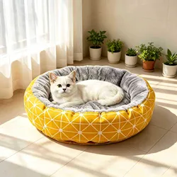 Cama de Felpa Cálida para Gatos y Perros – Tapete Interior con Cojín