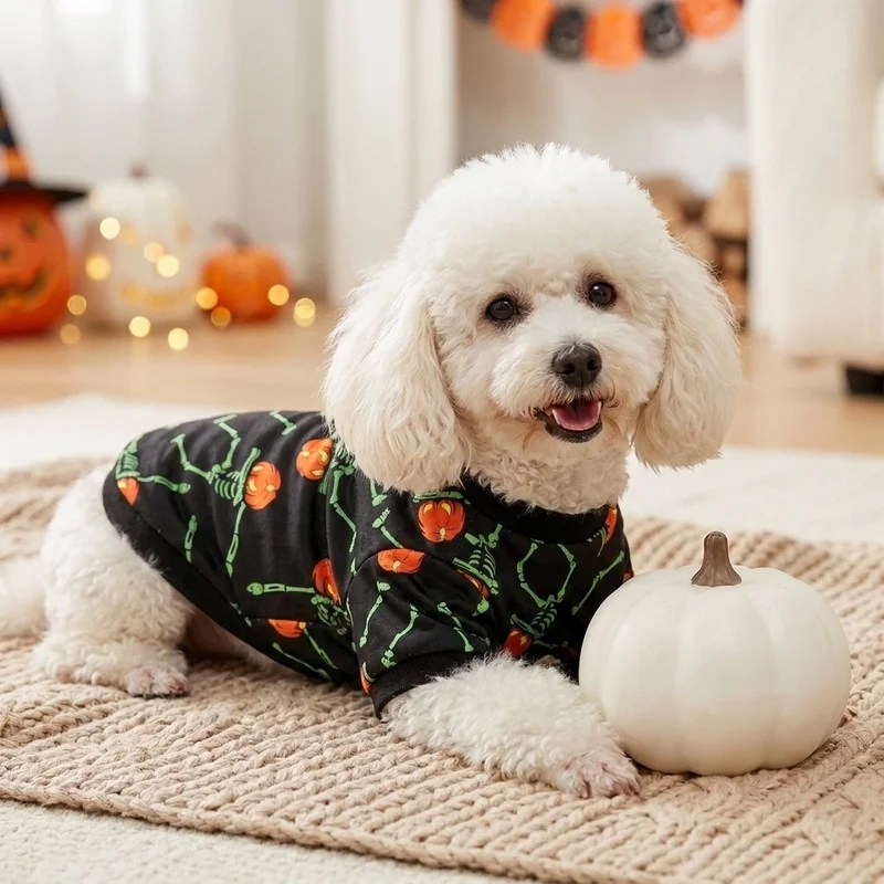 Disfraz Halloween calabaza esqueleto perros y gatos pequeños medianos - imagen 4
