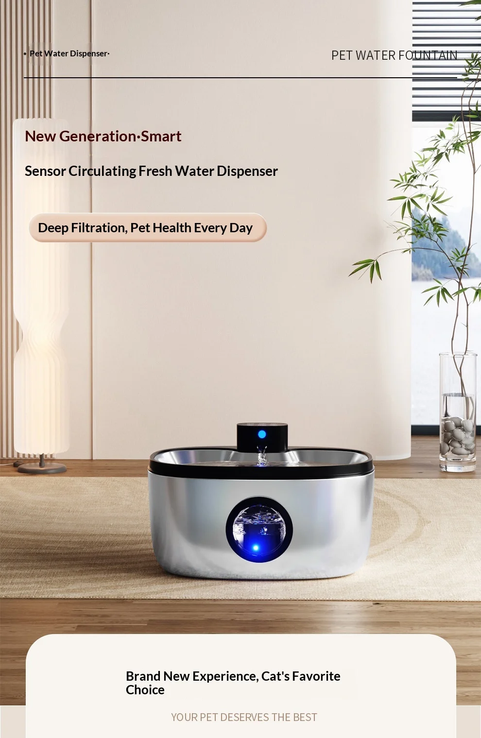 Fuente automática de agua para mascotas