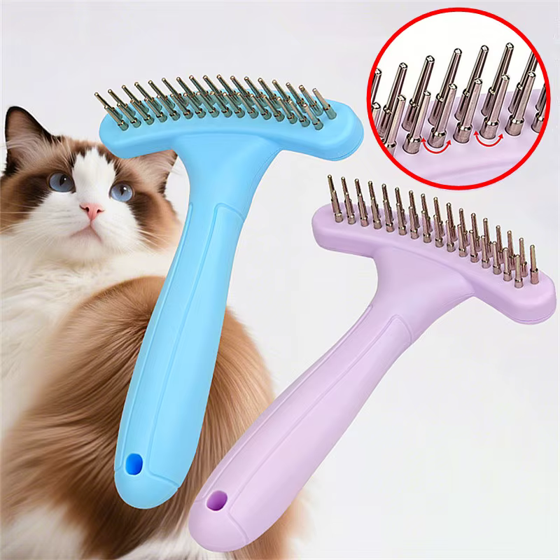 Cepillo desenredante masaje para perros y gatos, nudos de pelo - imagen 3