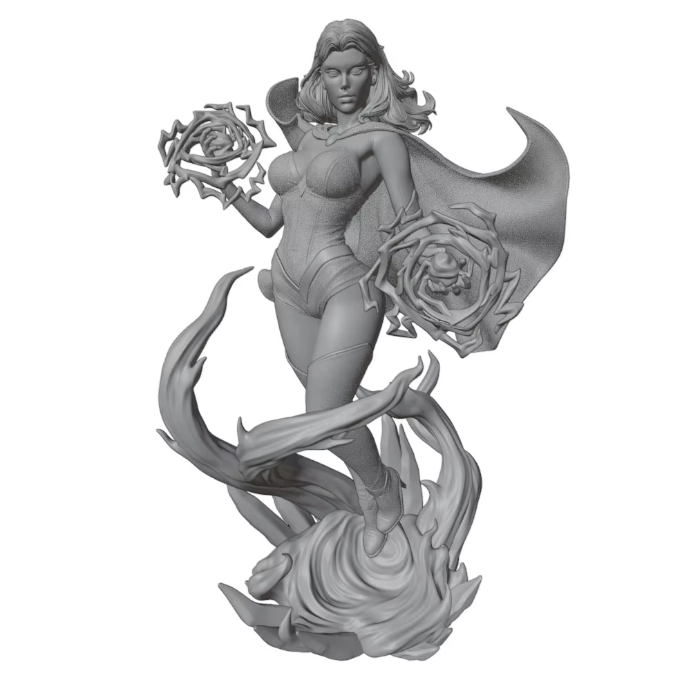 Kit resina figura femenina 1/24 75mm GK impreso 3D gris sin montar ni pintar - imagen 2