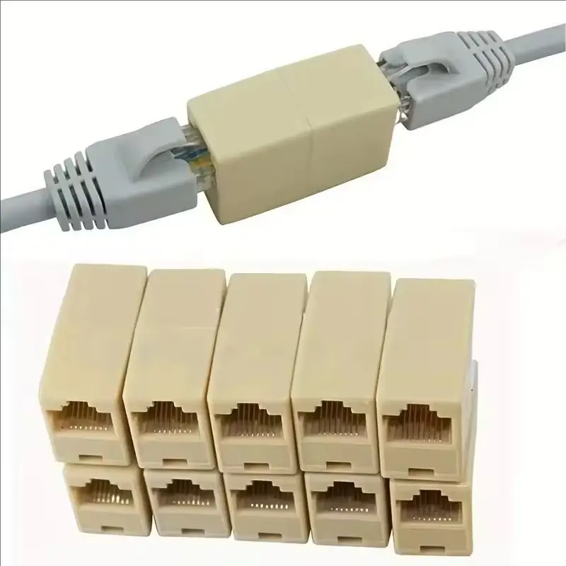 Conector de cable Ethernet RJ45 doble cabeza recta para extensor LAN - imagen 3