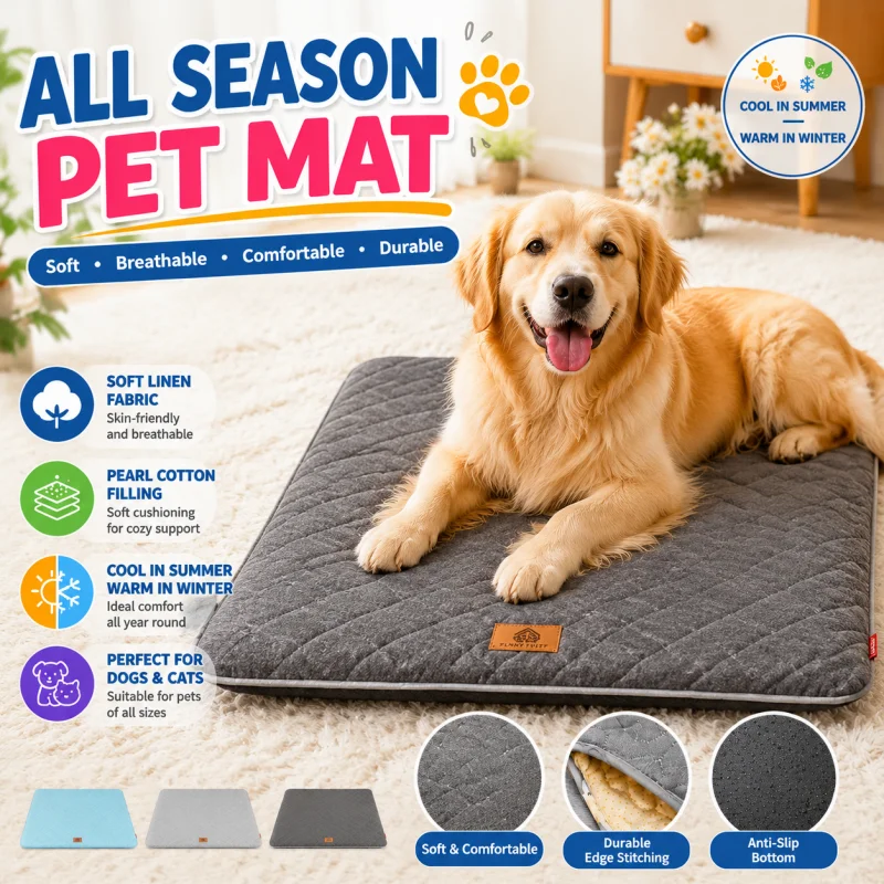 Cama para perros y gatos con alfombra verano extraíble lavable - imagen 2