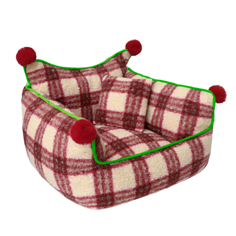 Cama de felpa con protección cervical para perros y gatos pequeños - imagen 5