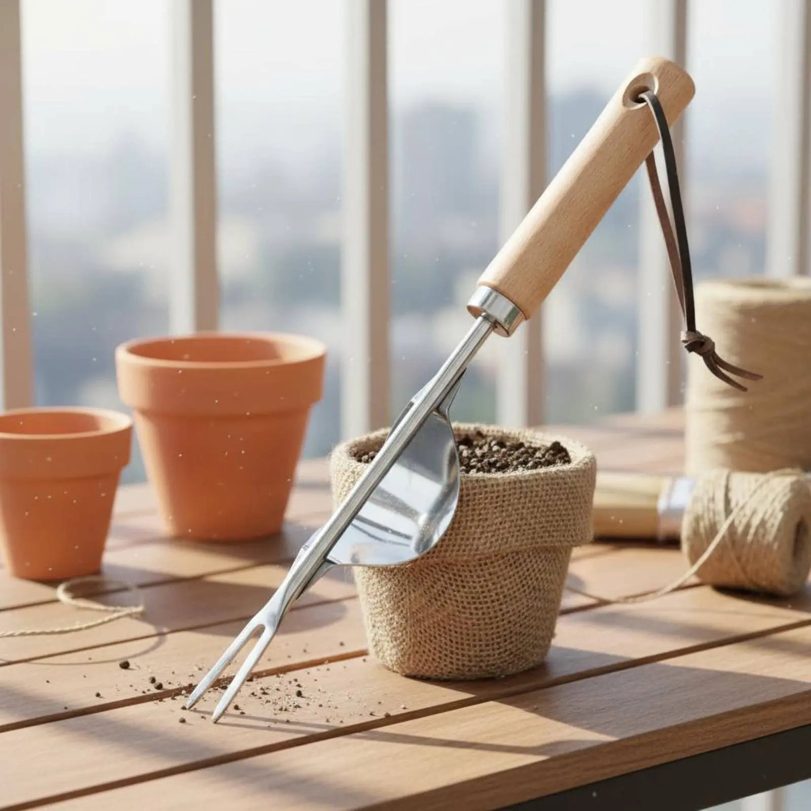 Paleta de jardín ligera de acero inoxidable para plantar y desherbar - imagen 2