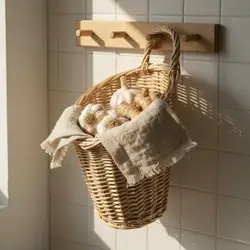 Cesta Colgante de Mimbre para Gatos – Cama Tejida Ahorra Espacio