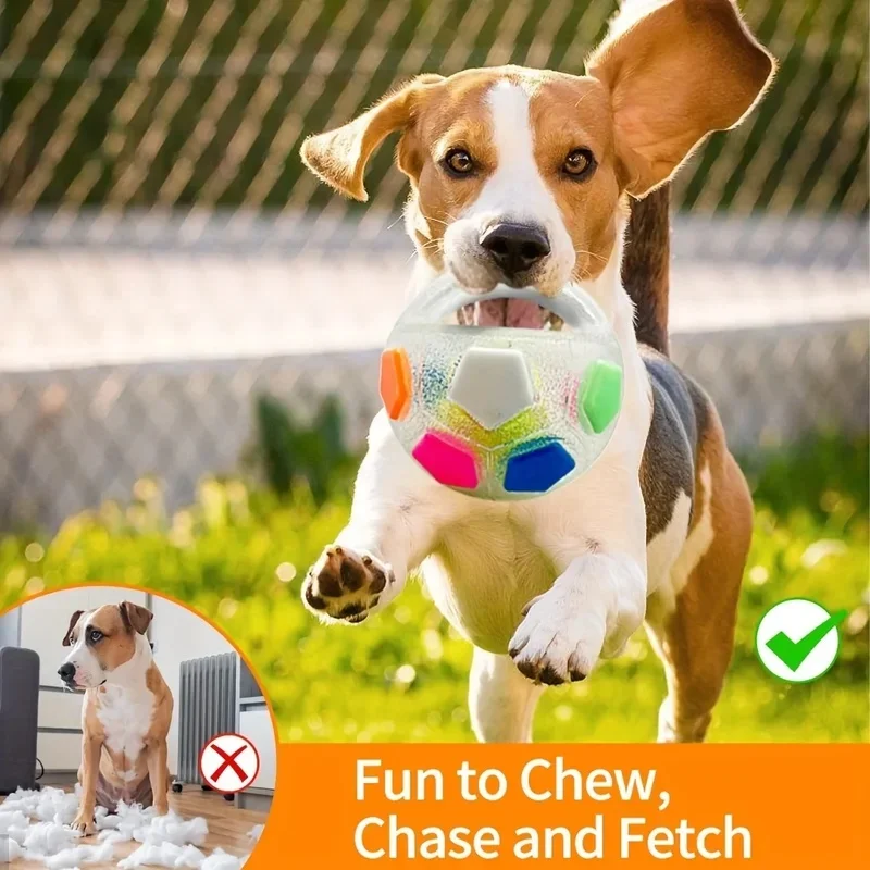 Pelota fútbol con asa para perros – Interactiva para masticar y jugar - imagen 3