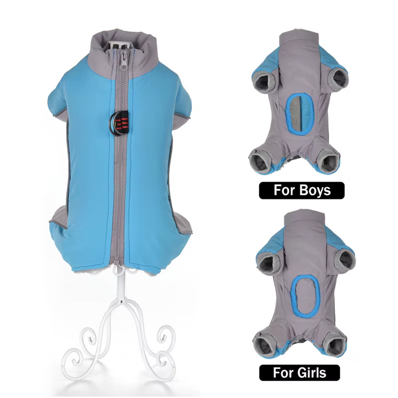Chaqueta de invierno con look abrigado para perros pequeños