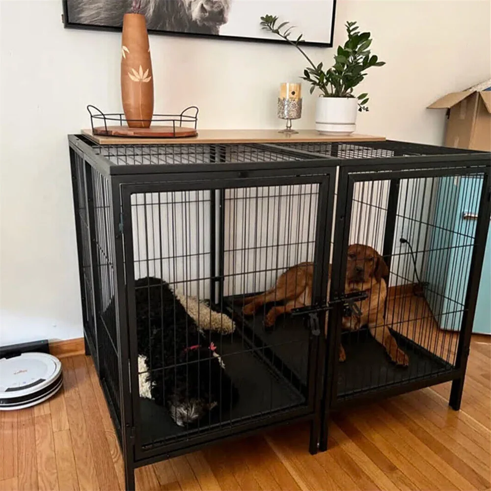 Jaula metálica para perros grandes: corral con panel divisor extraíble - imagen 3