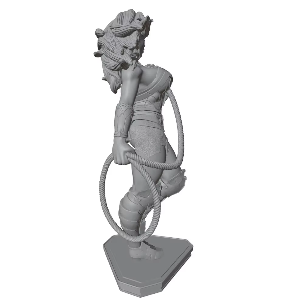 Estatua figura de anime en 3D gris, hecha a mano sin montar - imagen 4