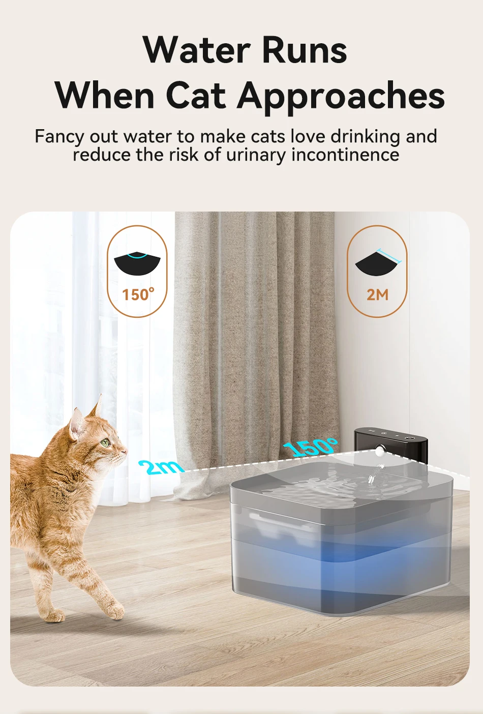 ROJECO fuente de agua para gatos y perros