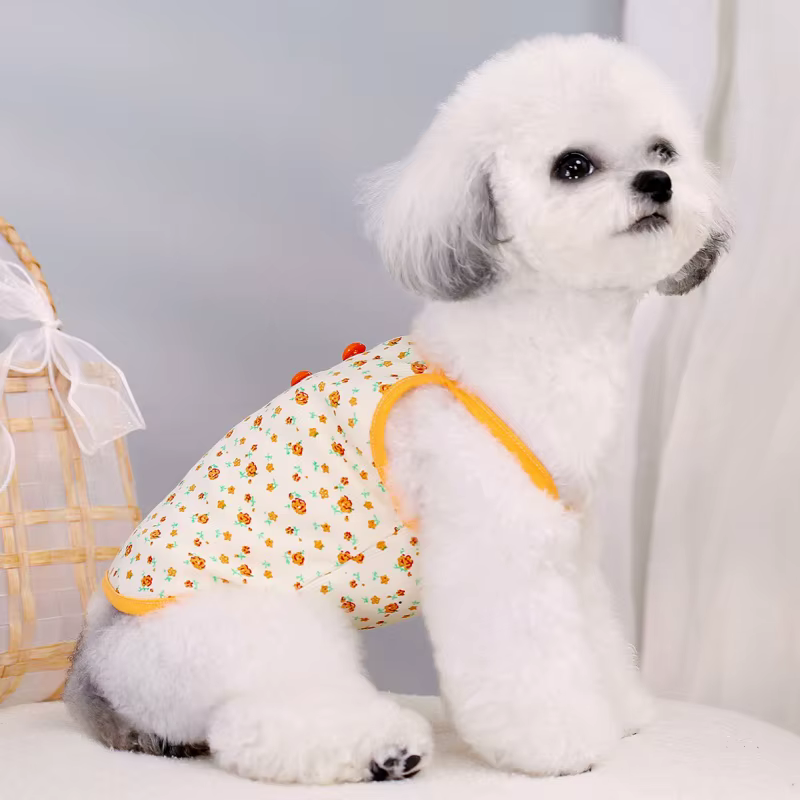 Camiseta de tirantes floral para verano – Perro pequeño y gato - imagen 2