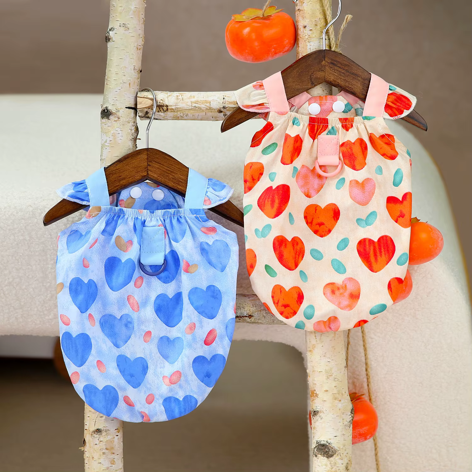 Sudadera fina de verano con corazón para perros pequeños, rosa y azul - imagen 5
