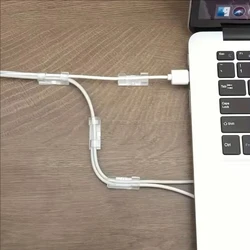 Organizadores de cables transparentes con clips adhesivos para mascotas