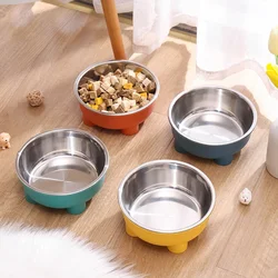 Tazones de acero inoxidable desmontables antideslizantes para gatos y perros