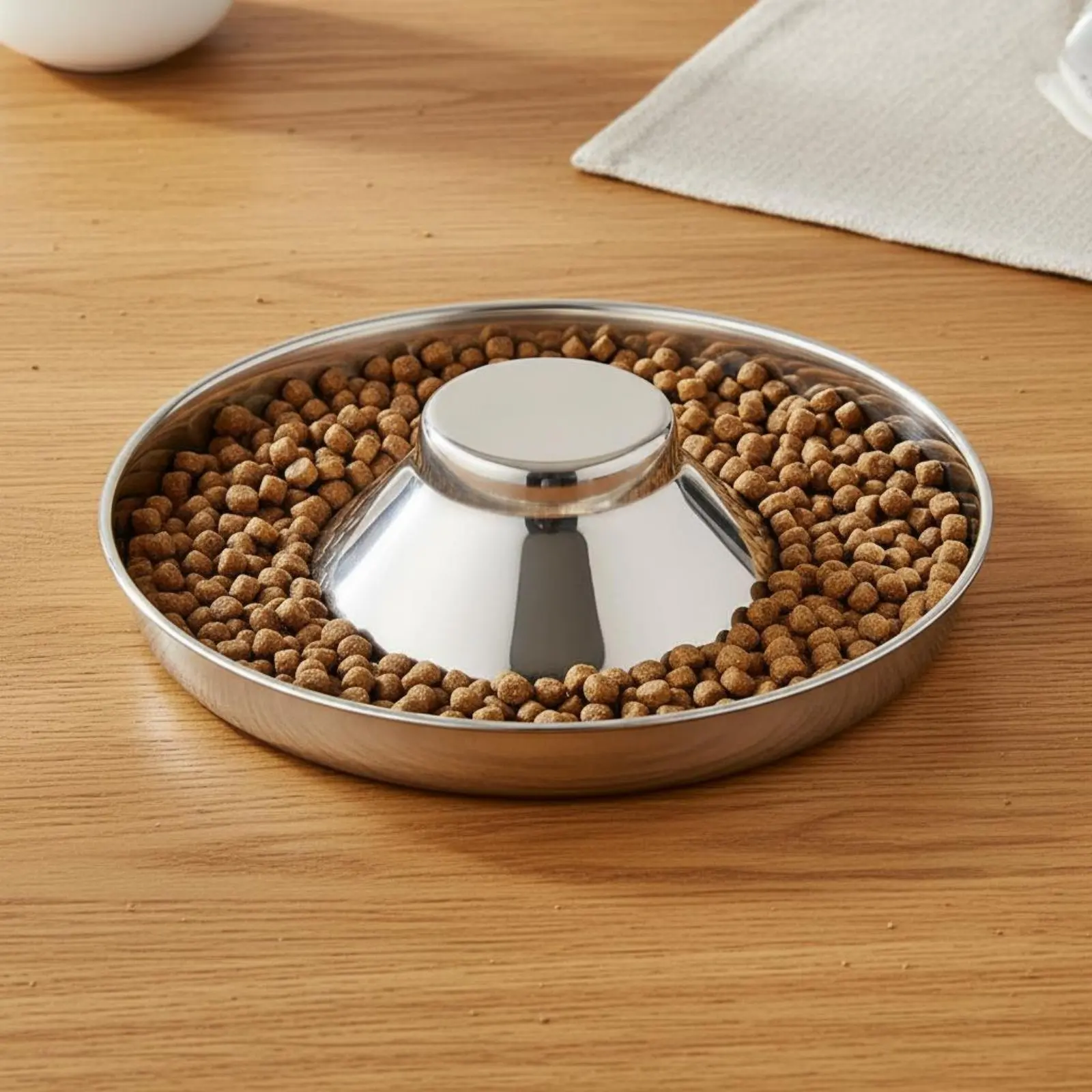 Comedero lento de acero inoxidable antiasfixia para gatos - imagen 4
