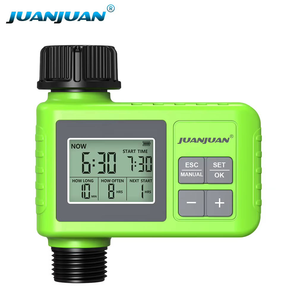 Temporizador de Riego Automático con Pantalla LCD para Jardín y Césped