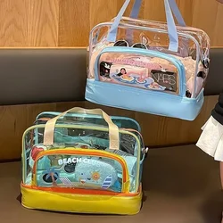 Bolsa de aseo impermeable y transparente de PVC para viajes