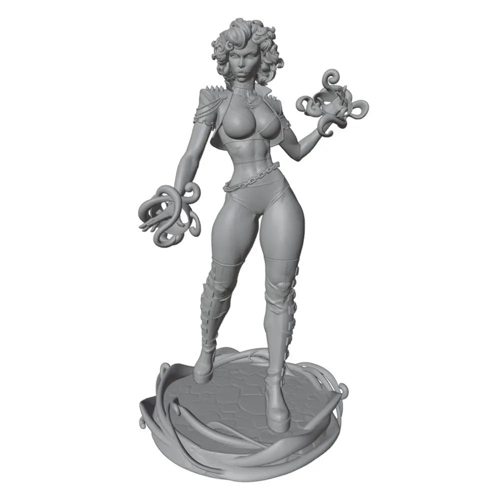 Figura resina personaje femenino pelo corto para pintar y colección - imagen 4